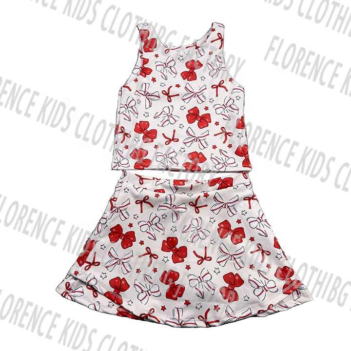 Tennis Clothing Eco-Friendly Four-Way Stretch- Girls' Sportswear, Toddler Tennis Yoga Clothes 