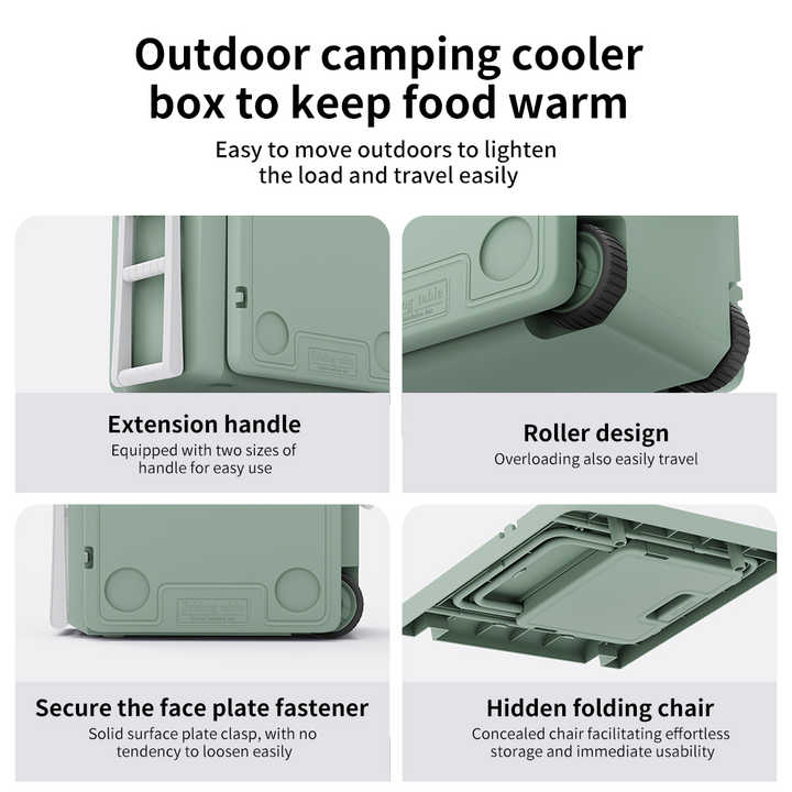 Outdoor Camping Plastic Cooler Boxes with Table and 
