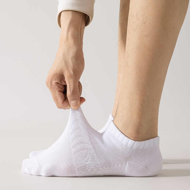 Men's White Compression Socks with Bamboo Logo 