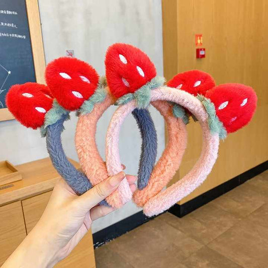 Cute Strawberry Headband Hair Accessories for Women Stuffed Hair Band 