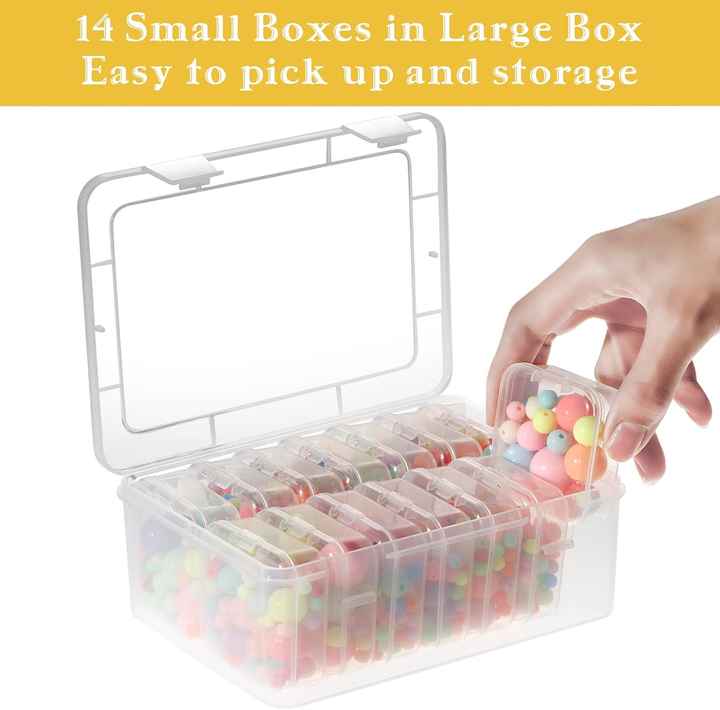 15 Pieces Small Bead Organizers Plastic Storage Bags Small Containers with Craft Supply Bag 