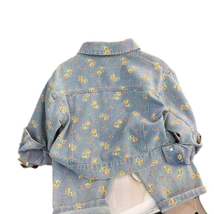 Jacket Pants Two-Piece - Floral Denim Jacket and Pants, Casual Jacket 