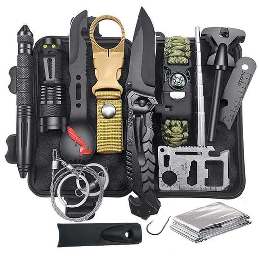 16 in 1 Outdoor Travel Camping Hiking Emergency Survival First Aid Kit SOS Tactical Survival Kit Set