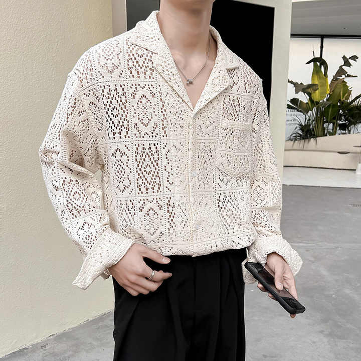 Men's summer crochet shirts 