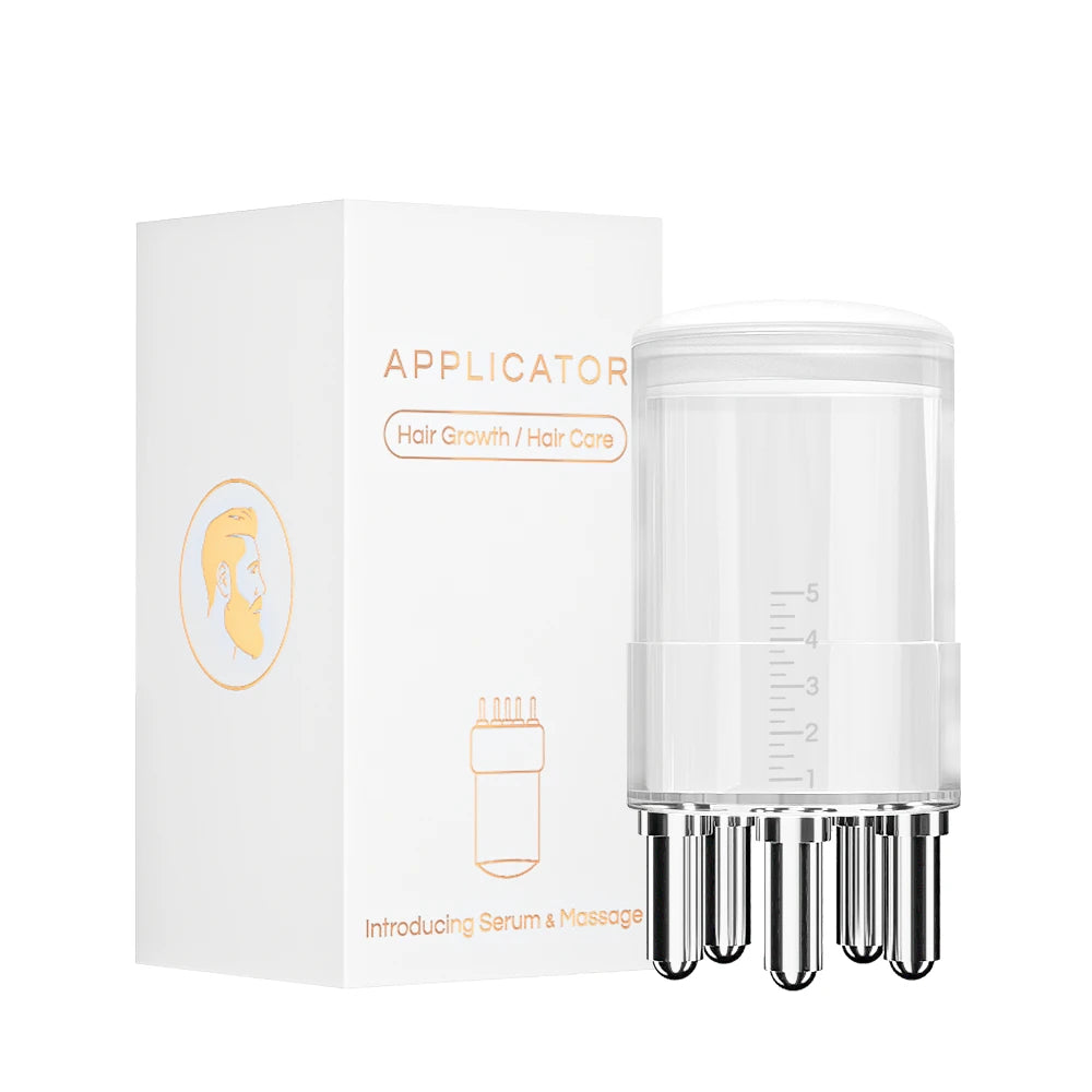 Distribute hair serum to massage the scalp. 
