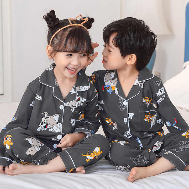 New long-sleeved children's pajamas 