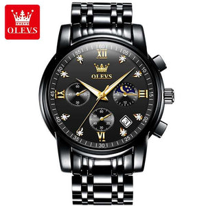OLEVS 2858 Men's Fashion Quartz Watch Luxury Diamond 
