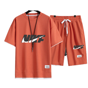 Men's 2 Piece T-Shirt Set Summer Casual Plus Size Five Piece Hip Hop Pants Holiday Couples Outfits 