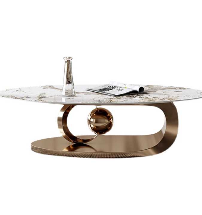 Modern Luxury Mobile Small Round Simple Metal Center Coffee Tables for Living Room Bedroom 