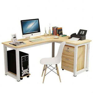 Metal computer desk with wood frame 
