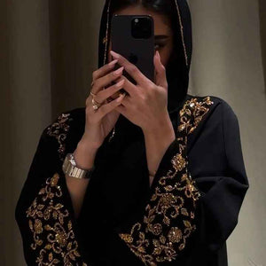 Black and gold abaya 