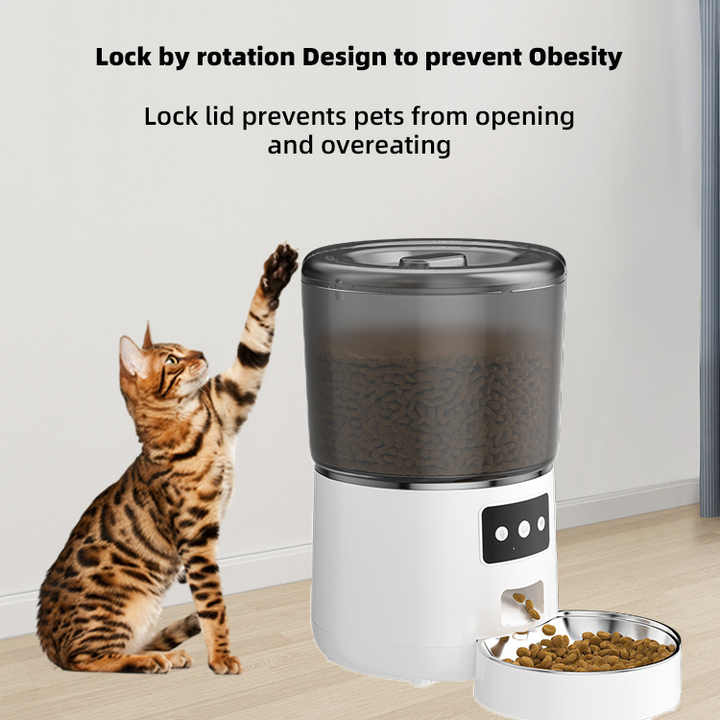 جهاز التغذية الذكي للحيوانات الأليفة مزود بخاصية . Smart Pet Feeder with WiFi, App Controlled, Adjustable