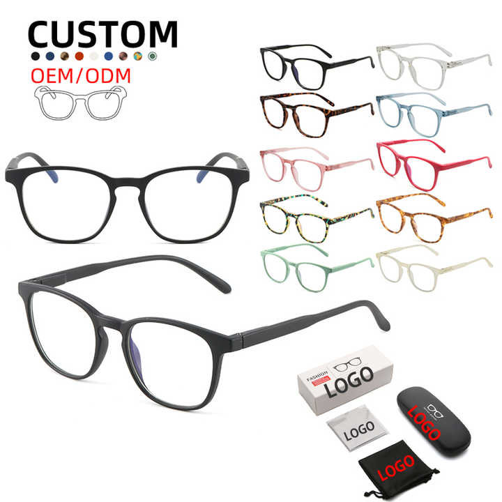 Wholesale Flexible Tr90 Round Glasses for Men and Women with Custom Logo Anti Blue Light Glasses Blue Light Blocking Glasses 
