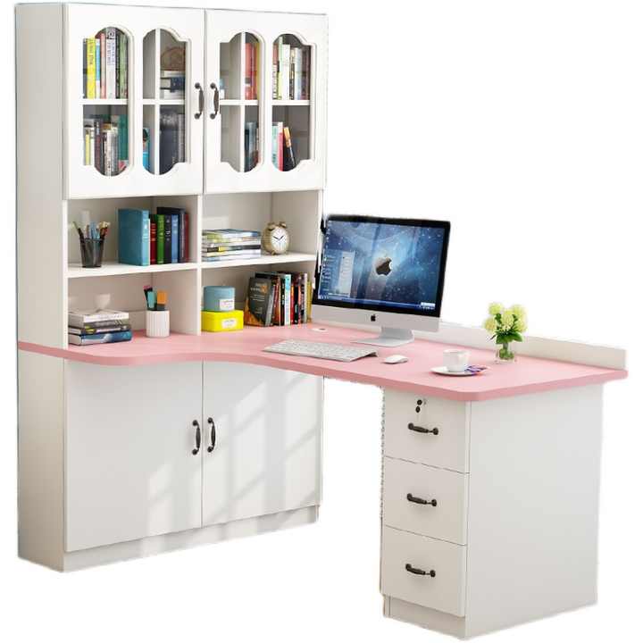 Solid wood corner desk cabinet combination writing desk cabinet computer desk 