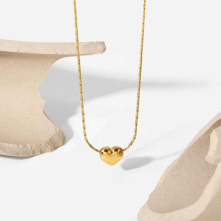 Children's Accessories 18K Gold Plated Heart Shaped Necklace Accessories 