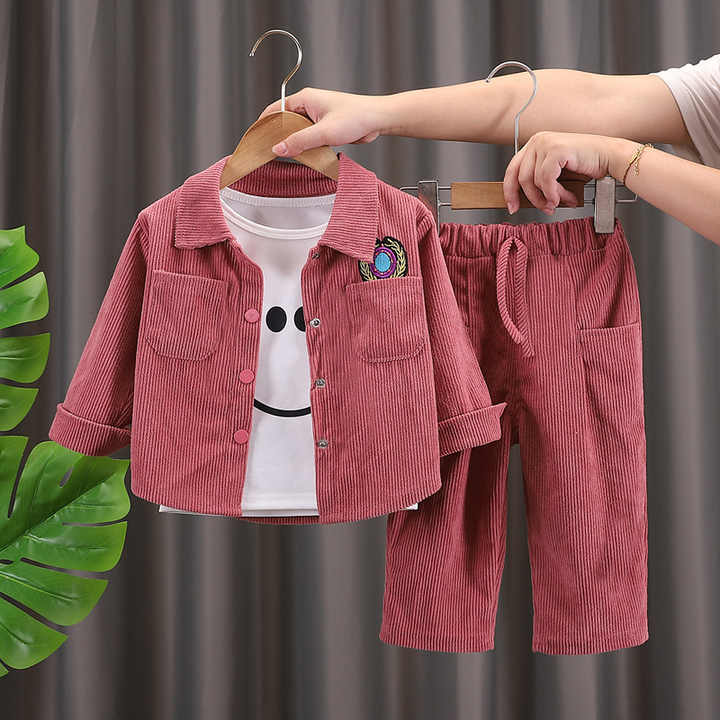 Mannufecturer Autumn 2 Pieces Children's Clothing Set Baby Jumpsuit Clothes Set 