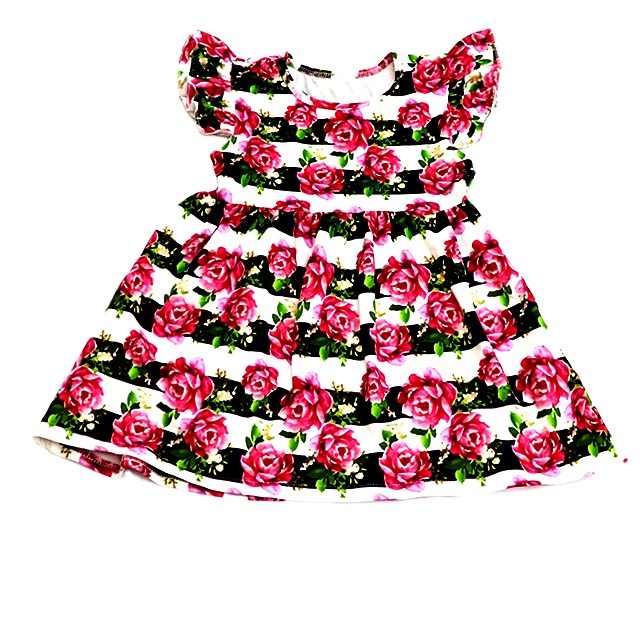 girls party dresses baby clothes- ملابس أطفال الخريف فستان تونيك أرجواني RTS