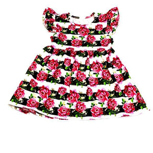 girls party dresses baby clothes- ملابس أطفال الخريف فستان تونيك أرجواني RTS