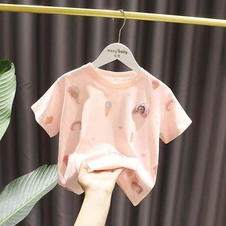 Cute and Soft Baby Skin Friendly Top-Girls' Short Sleeve T-Shirt