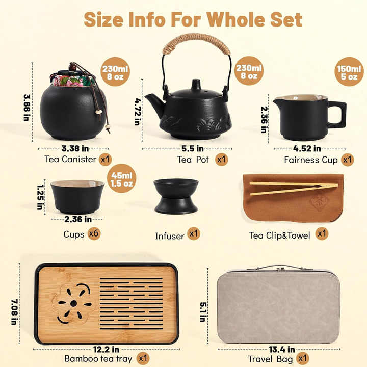 Chinese Porcelain Travel Teapot, Portable Teapot Set with 
