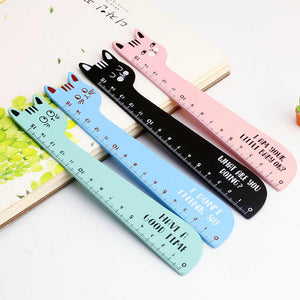 Cute Kawaii Cat Wooden Ruler 15cm for Kids Girls Gift School Office Supplies Measuring Tools Stationery 
