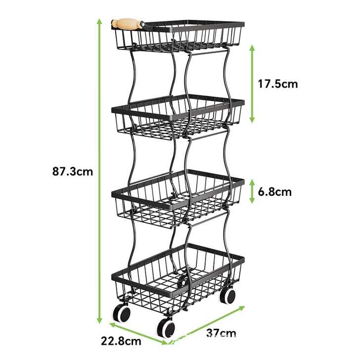 Multifunctional Kitchen and Living Room Dinnerware Organizer for Snacks, Fruits, Vegetables, Floor Dishware 