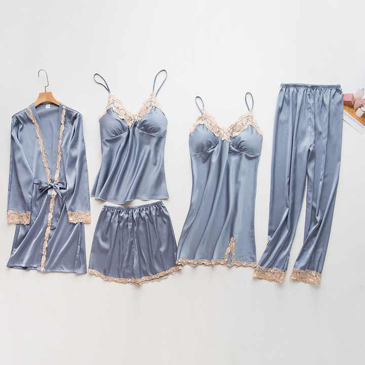 طقم بيجامات نسائية مثيرة مكون من 5 قطع-5-piece sexy women's pajama set