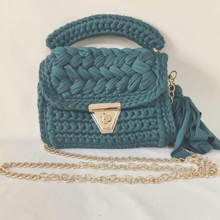 New Women's Hand-woven Striped Canvas Shoulder Bag