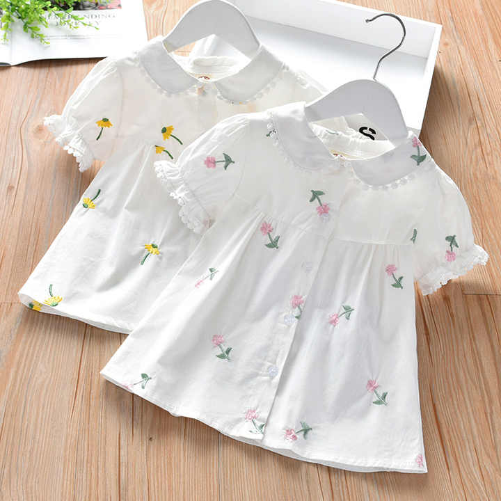 Cute Summer Clothes for Toddlers Clothes Short Sleeve Shirt Dress for Little G 