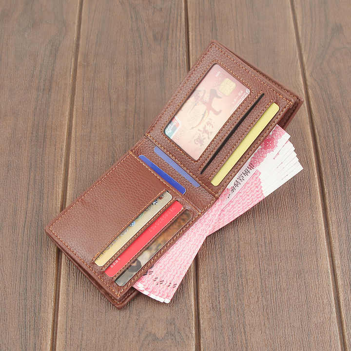 Wholesale Stylish PU Leather Wallet Men Simple Casual Short Small Wallet Clutch Male Purse 