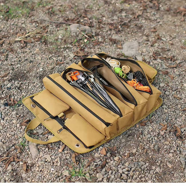Portable Multi-Pocket Tool Bag, Heavy Duty Canvas Tool 