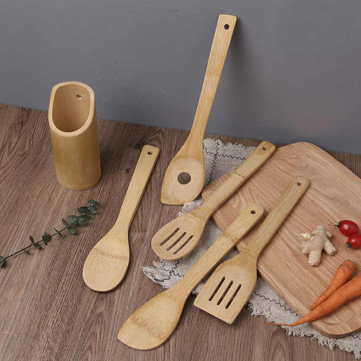 Bamboo Utensil Set Apartment Essentials 