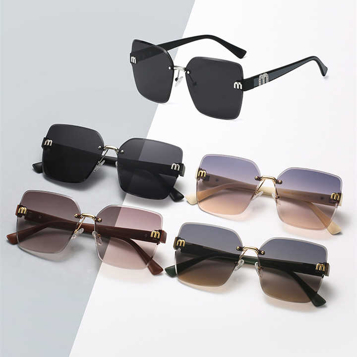 نظارات شمسية نسائية Fashionable rimless women's