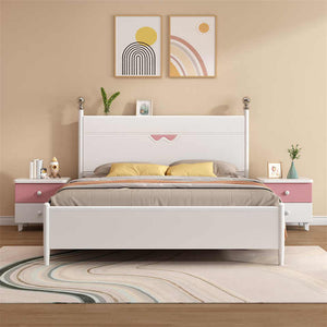 wooden double bed