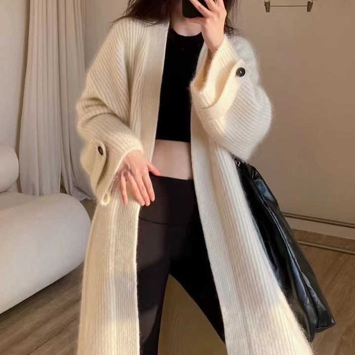 Casual long sleeve knitted coat 