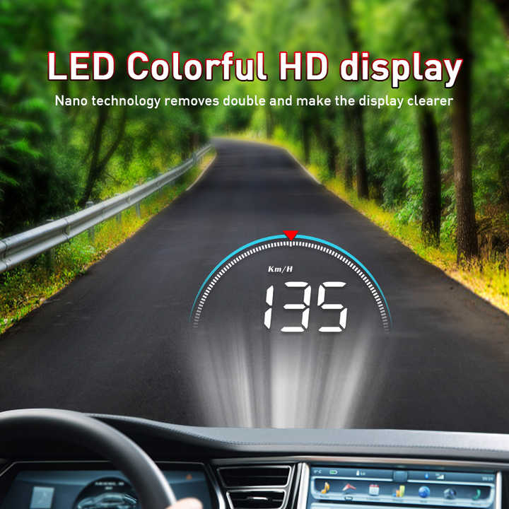 شاشة عرض أمامية WiiYii M8 OBD2 HUD . WiiYii M8 OBD2 HUD 3.5 Inch Car Windshield Head-up
