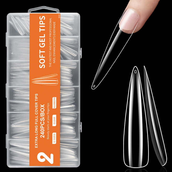 transparent artificial nails 