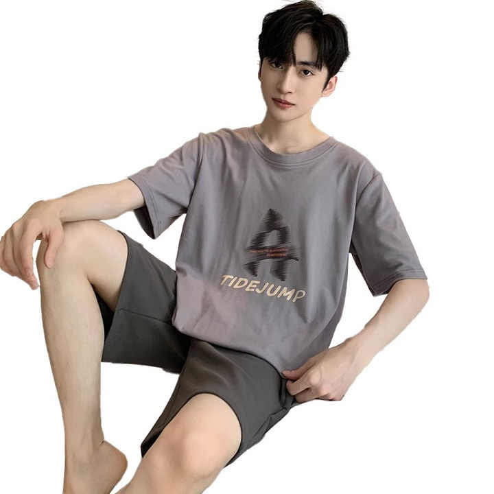 New summer men's pajamas made of high-quality cotton 