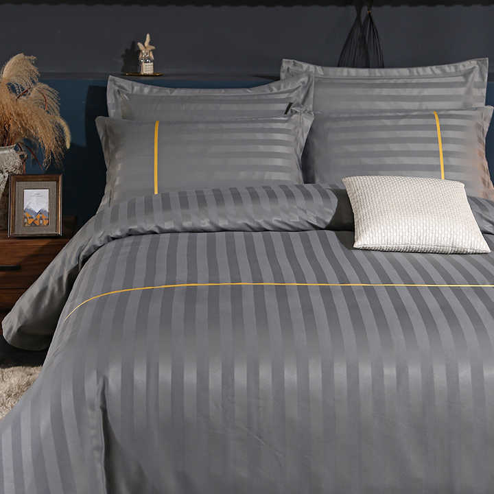 Modern Luxury Hotel Stripe Duvet Cover Set Available in 