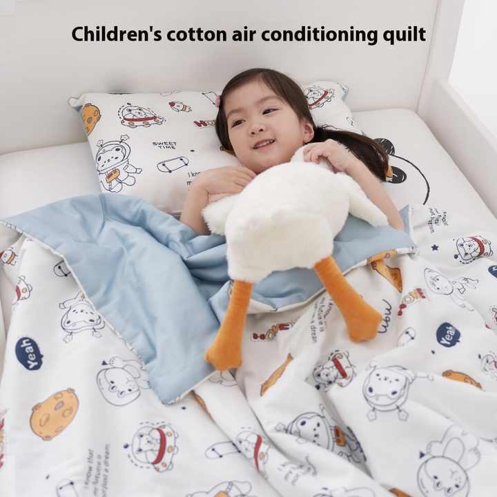 North American Children's Pure Cotton Summer Quilt Cool Lightweight Knitted Washable Air-conditioned Kindergarten Spring Quilt 