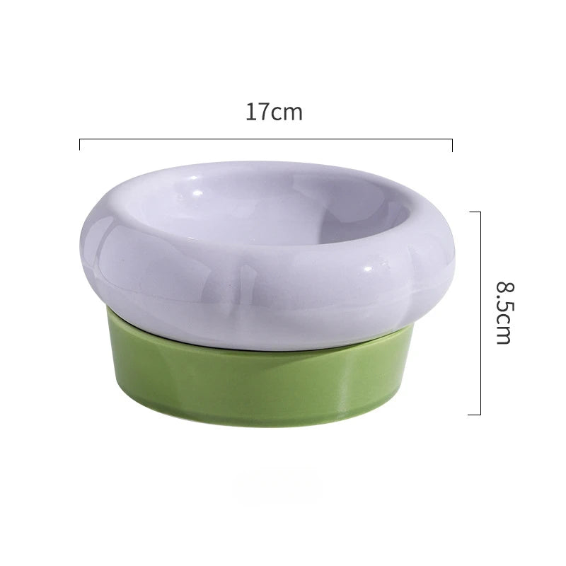 Cute double grain ceramic tray with anti-drip. Bowls and feeders. 