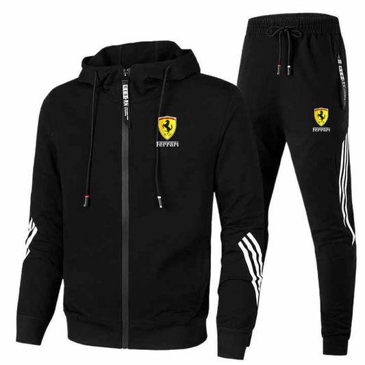 New 3-Bar Set Men's Fashion Sports Zipper Hooded 