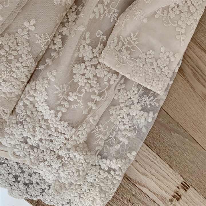 Girls' Dresses Autumn Kids Lapel Lace 