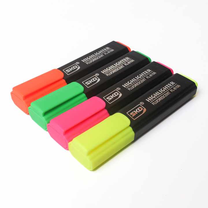 German Flat Tip Clip Highlighter Pen - Set of Highlighter Pens 