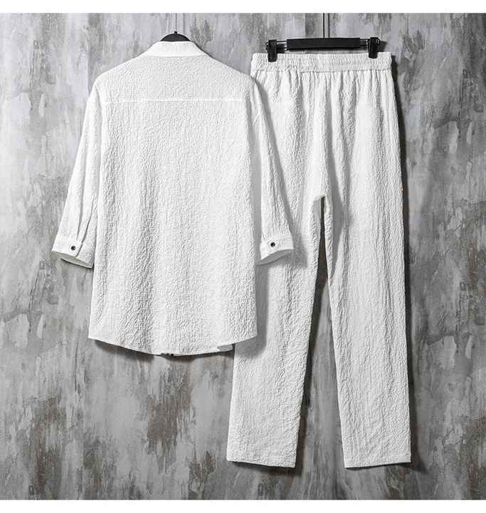 مجموعات ملابس الرجال قميص غير رسمي بنصف كم ورباط Men's Clothing Sets Casual Half Sleeve Tie Shirt