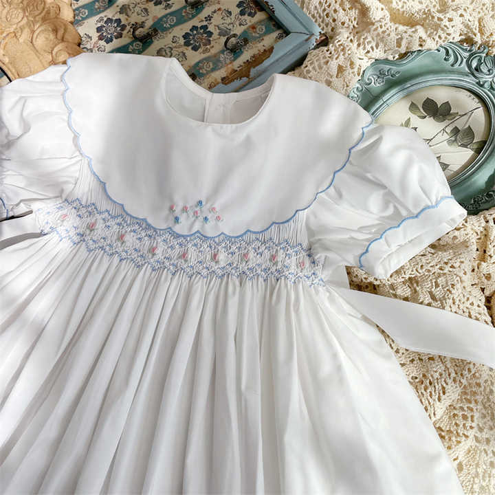 Smocked Baby Girl Fancy Dressطقم ملابس صيفية