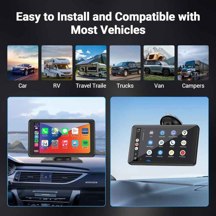 7 Inch Portable Smart Car Stereo with Wireless Android 