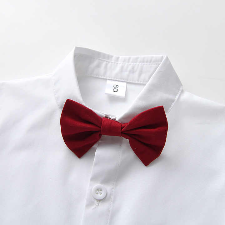 New Fashion Boys Kids Shirt + Pants 2 Piece Set Long Sleeve Suspender Trousers Children's Button Gentleman 