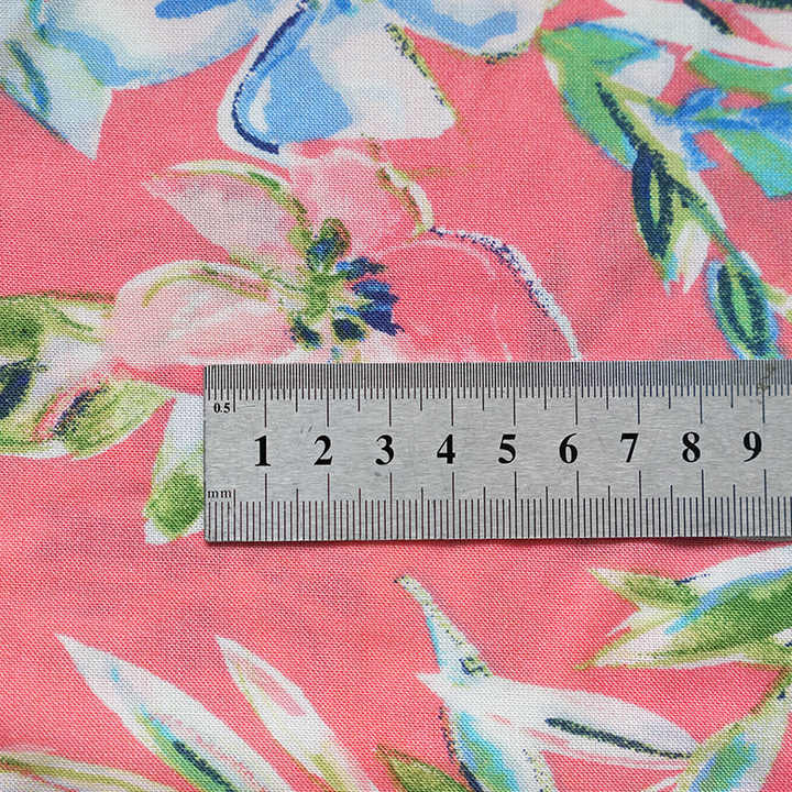 Factory Direct Sale Rayon Red and Blue-Cotton Silk Fabric 