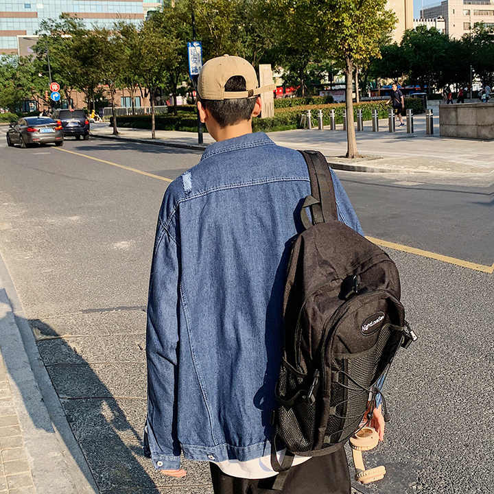 جاكيت رجالي جينز فضفاض